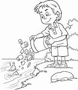 Pollution Water Kids Drawing Garbage River Clip Child Clipart Vector Drawings sketch template