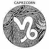 Capricorn Intricate sketch template