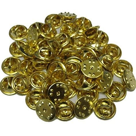 100 Metal Pin Backs Brass Butterfly Military Clutch Replacement