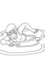 Coloring Pages Swimming Kids sketch template