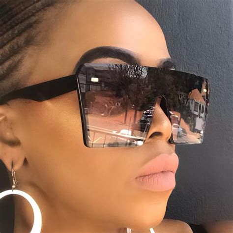 oversized square sunglasses women 2019 luxury brand fashion flat top