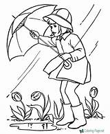 Spring Coloring Pages Umbrella Girl sketch template