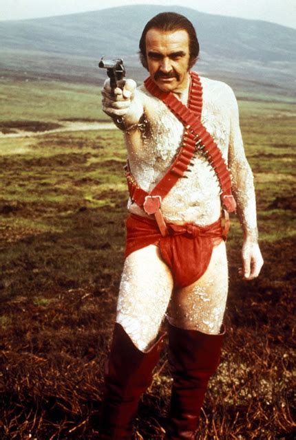15 photos of sean connery rocked a scarlet mankini in 1974 sci fi film
