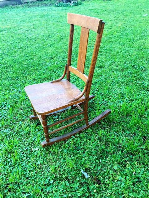 antique sewing rocking chair oak nursing rocker chair etsy