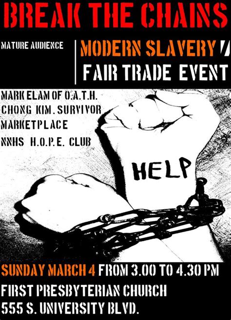 fair trade event break the chains of modern slavery anecdotes antidotes and anodes