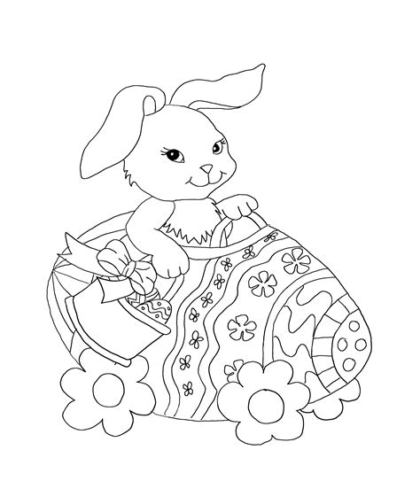 coloring pages easter bunny eggs coloring