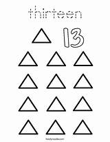 Coloring Thirteen Number 13 Triangles Color Twistynoodle Print Favorites Login Add Outline Noodle sketch template
