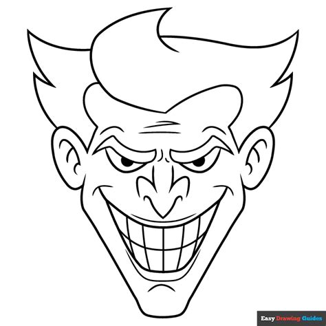 jokers face coloring page easy drawing guides