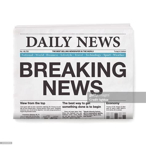 breaking news headline newspaper isolated  white background high res vector graphic getty images