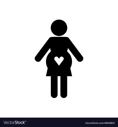 pregnant woman icon with heart royalty free vector image