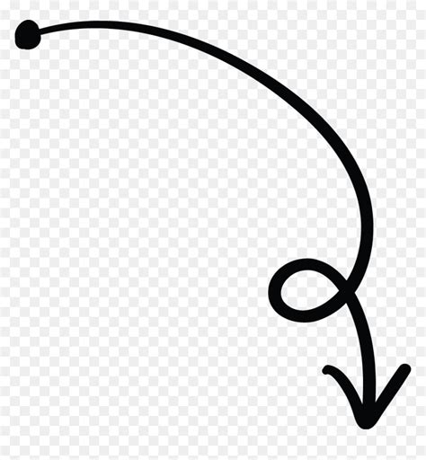 arrow twist  dot tail doodle png  transparent