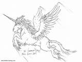 Alicorn Coloring Pages Drawing Fly Flying Kids Unicorn Printable Color Getdrawings sketch template