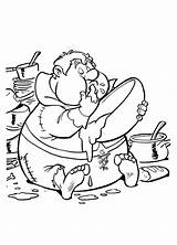 Fat Boy Coloring Pages Greedy Drawing Cartoon Kids Drawings Netart Lazy Color sketch template