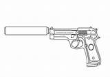 Ausmalbilder Waffen Pistole Spiel Malvorlage sketch template