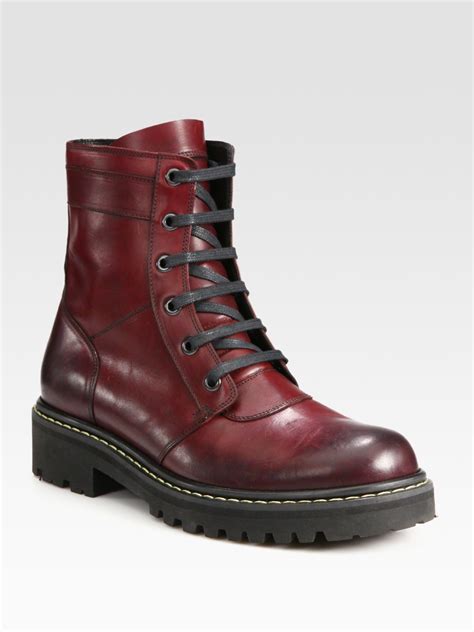 marc jacobs leather boot  red  men burgundy lyst