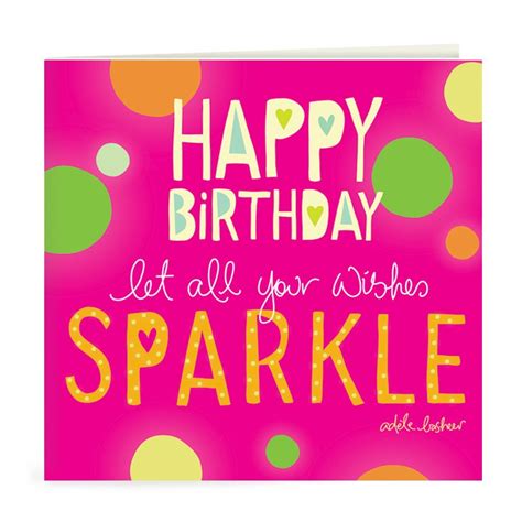 Happy Birthday Wishes Sparkle Greeting Card Intrinsic