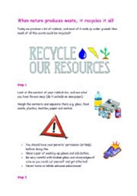 recycling worksheets
