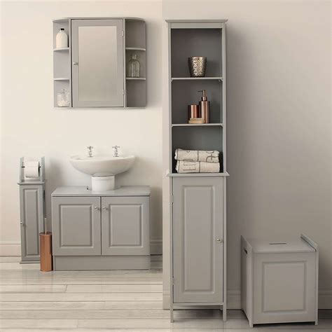 verona grey tallboy wooden bathroom bathroom furniture storage