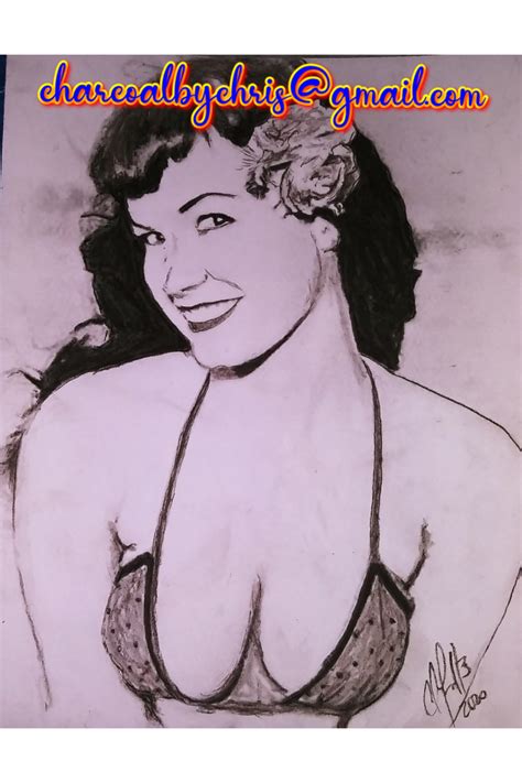 Charcoal Of The Queen Of Pinups Bettie Page Chorusofdisapproval