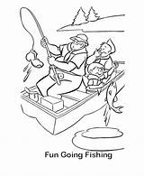 Fishing Coloring Pages Sheets Boat Scout Activity Going Kids Printable Clipart Fun Colouring Camping Drawing Boy Bluebonkers Camp Cub Holiday sketch template