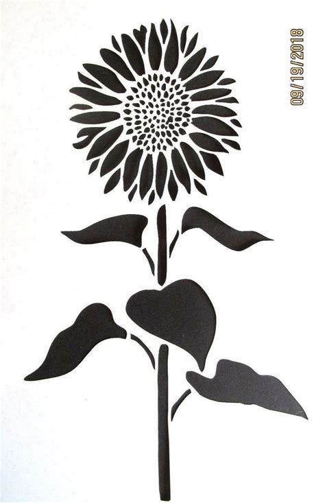 sunflower stencil template reusable  mil mylar  onemouth  etsy