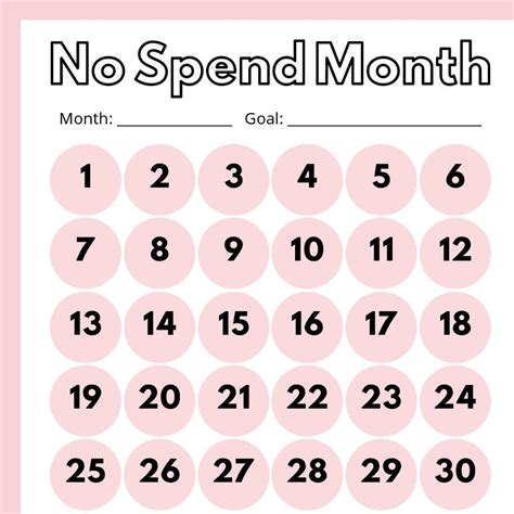 spend month printable