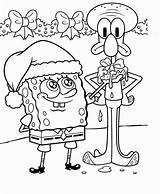 Coloring Christmas Printable Spongebob Pages Dari Disimpan Info sketch template