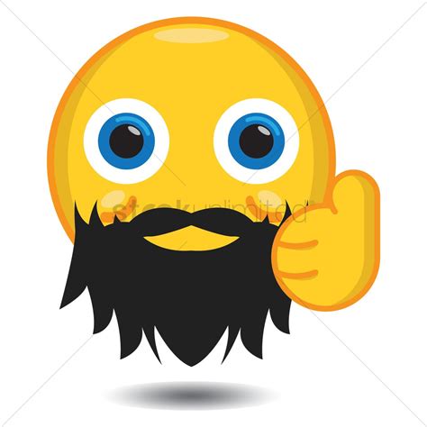 Smiley With Beard Showing Thumbs Up Vector Image 1282015