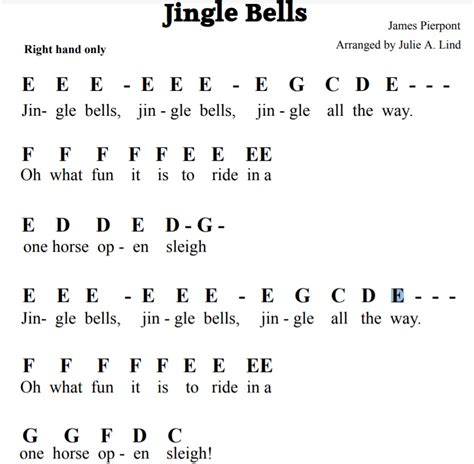 jingle bells piano notes letters