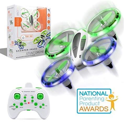 sharper image ghz rc glow  stunt drone  led lights mini remote controlled quadcopter