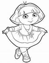Dora Coloring Pages Drawing Explorer Easter Color Christmas Printable Sheets Dance Sketch Drawings Template Printables Dancing Adventure Getdrawings Kids Getcolorings sketch template