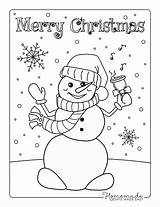 Snowman Merry Sheet sketch template