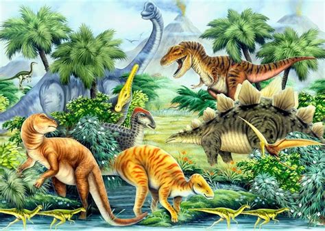 dino valley landscape mural howard robinson dinosaur pictures