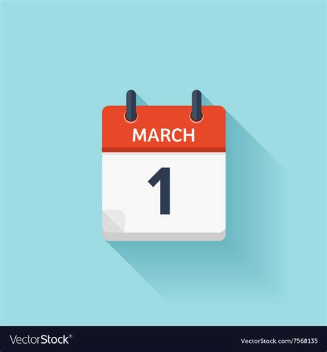 march  flat daily calendar icon date royalty  vector