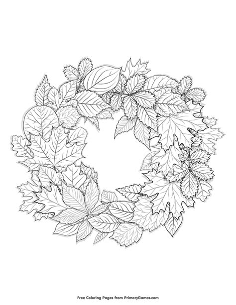 printable flower wreath coloring page kidsworksheetfun