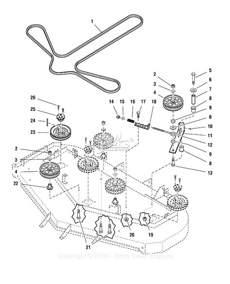 ferris   mower deck sn   parts diagram   mower deck pulleys