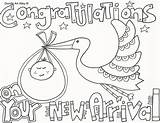Coloring Baby Pages Shower Kids Printable Congratulations Color Boy Printables Card Sheets Cards Clipart Print Doodle Stork Book Getcolorings Visit sketch template