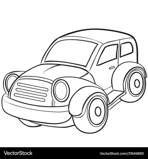 cartoon car sketch coloring book royalty  vector image