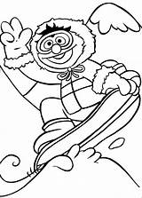 Sesame Street Coloring Sport Sesamstraat Sports Pages Kleurplaten Para Colorear Dibujos Book Kleurplaat Ernie Fun Kids Snowboarden Sesamo Barrio Van sketch template