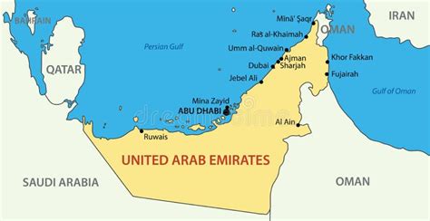 les emirats arabes unis carte illustration de vecteur illustration du peninsule arabe