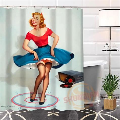 Buy Eco Friendly Custom Pin Up Girl Shower Curtain
