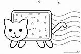 Coloring Cat Cute Nyan Pages Lineart Printable Kids sketch template