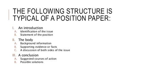 position paper introduction body  conclusion writing