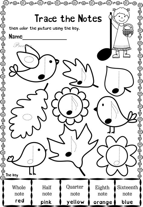 fall trace  color  worksheets elementary  lessons