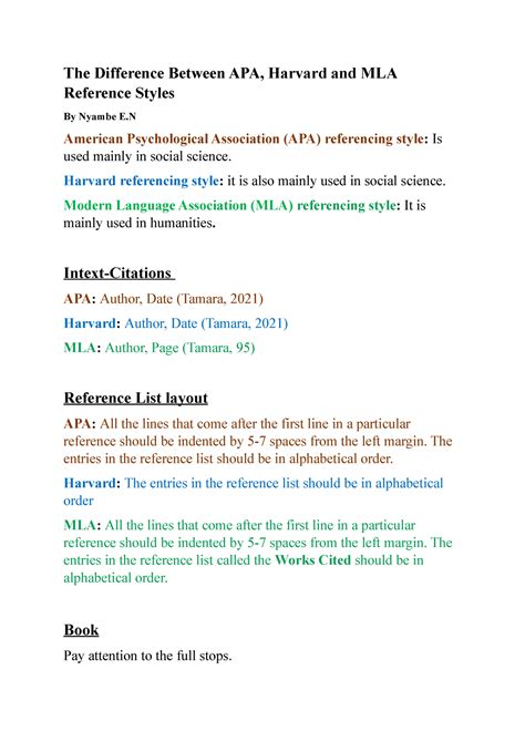 difference  mla   harvard reference styles