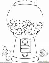 Machine Gumball Coloring Gum Bubble Drawing Color Pages Kids Preschool Printable Gg Candy Colouring Education Classroom Sheets Worksheet Paintingvalley Choose sketch template