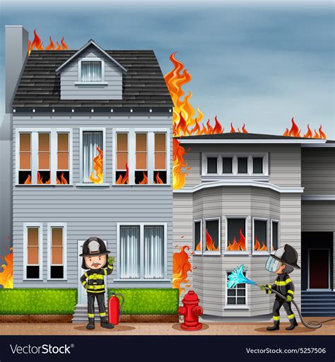 fire scene royalty  vector image vectorstock