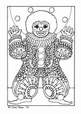 Clown Coloring Pages Crafts Mandala Clowns Choose Board Puzzle sketch template