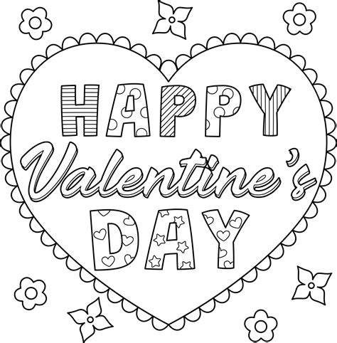 printable valentines day coloring pages  kids  adults images