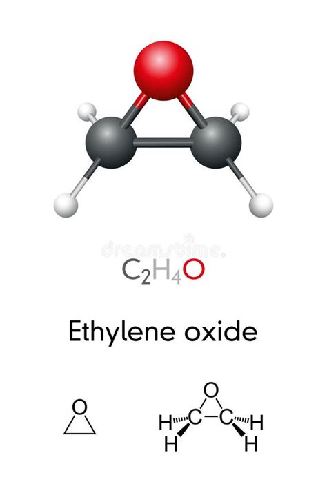 modele de molecule doxyde dethylene  formule chimique cho oxirane